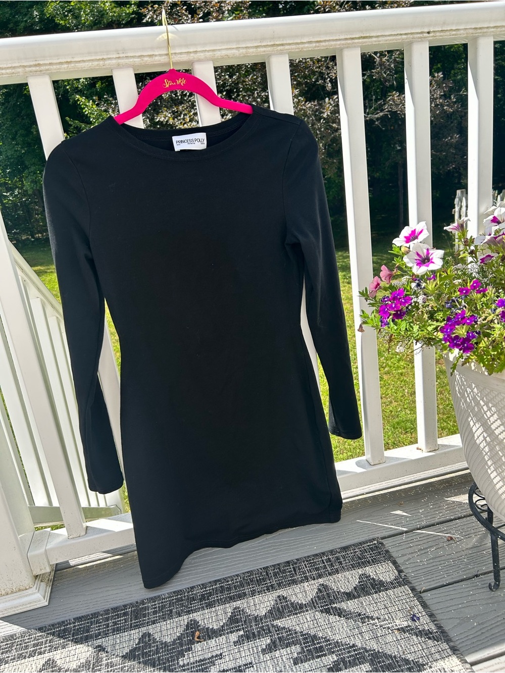 Princess Polly Black Long Sleeve Fitted Mini Dress